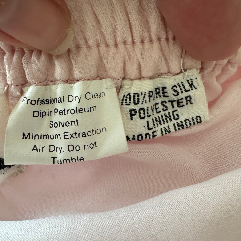 Baby Pink Beaded Midi Pencil Skirt