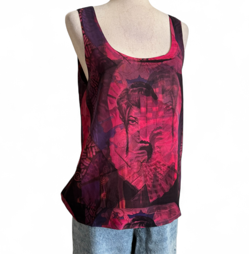 Reversible Woman Skull Graphic Tank Top