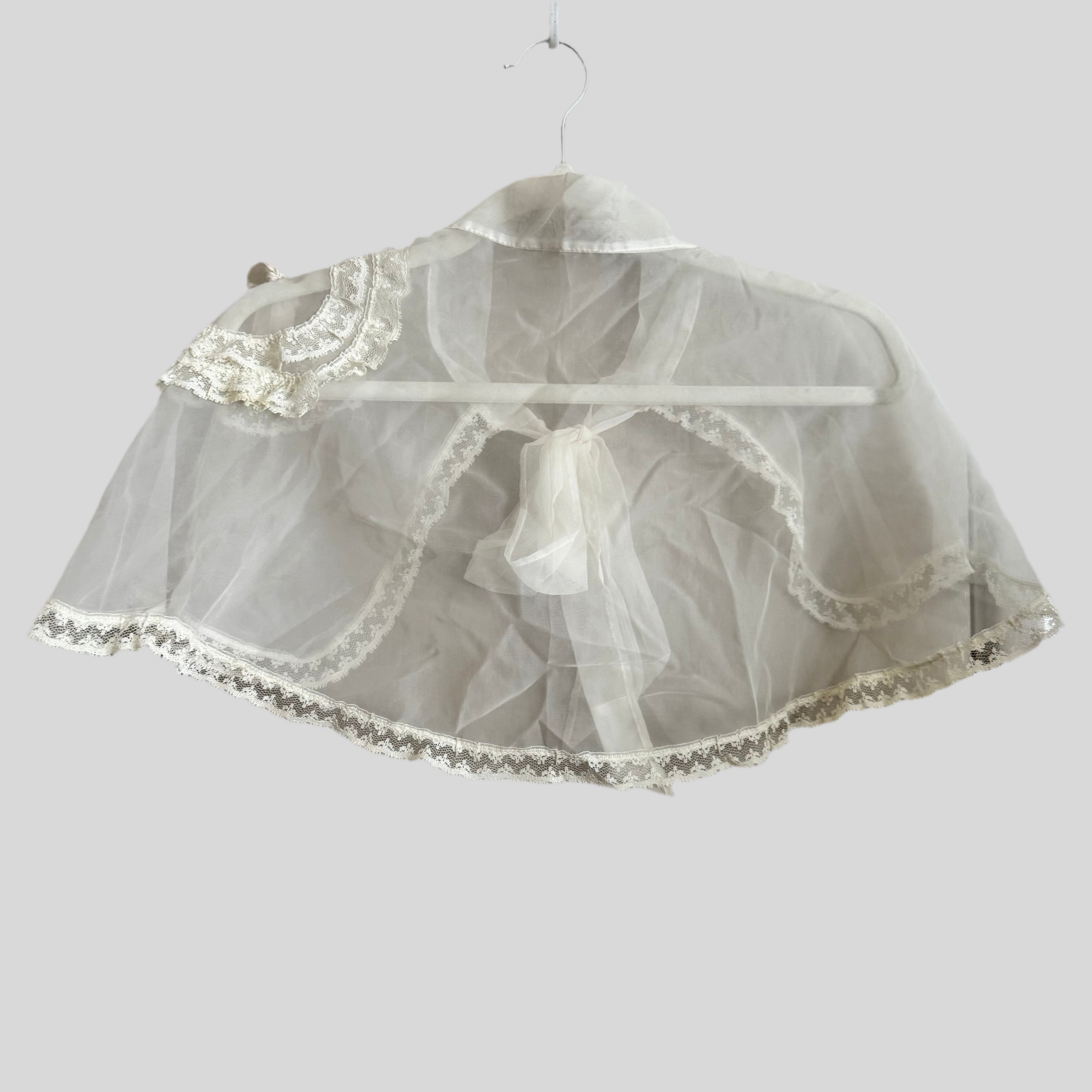 Ivory Sheer Lace Caplet Cape