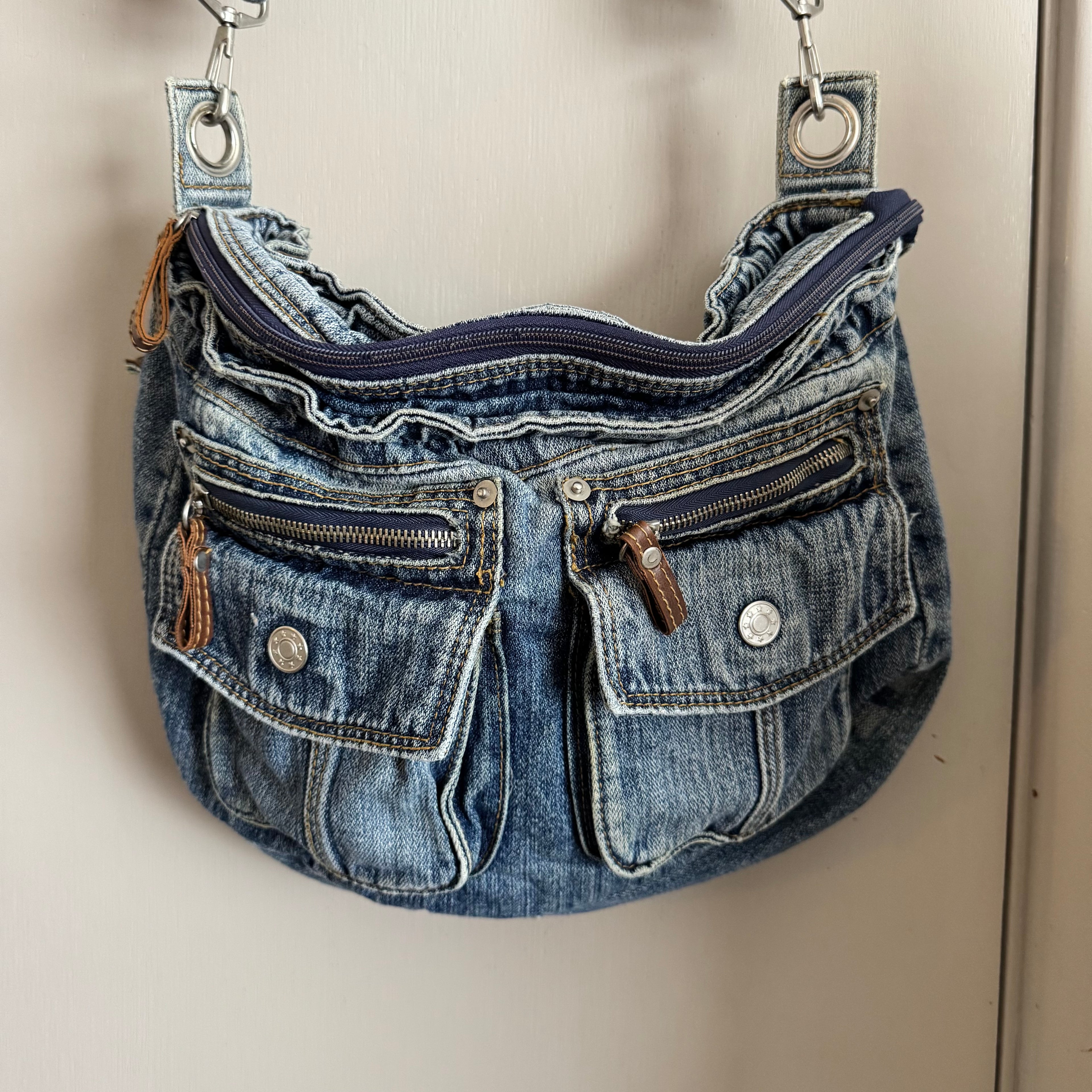 Worn In Slouchy Denim Messenger Bag