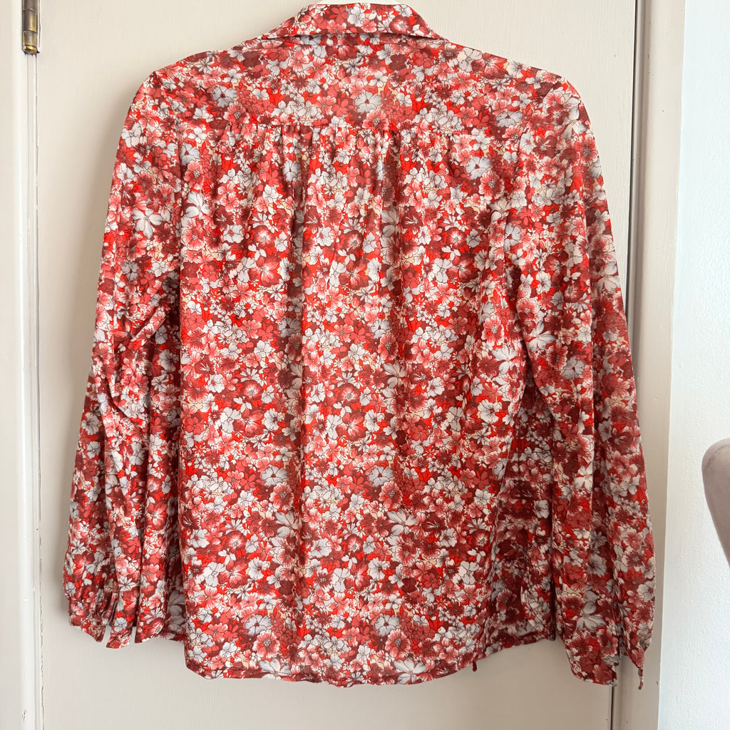 70’s Red Floral Button Up Shirt