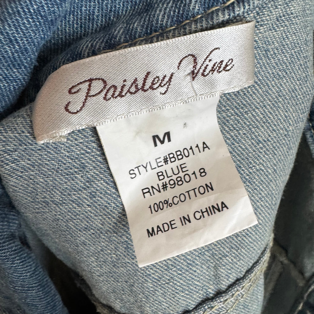 Denim Ruffle Trim Vest Jacket