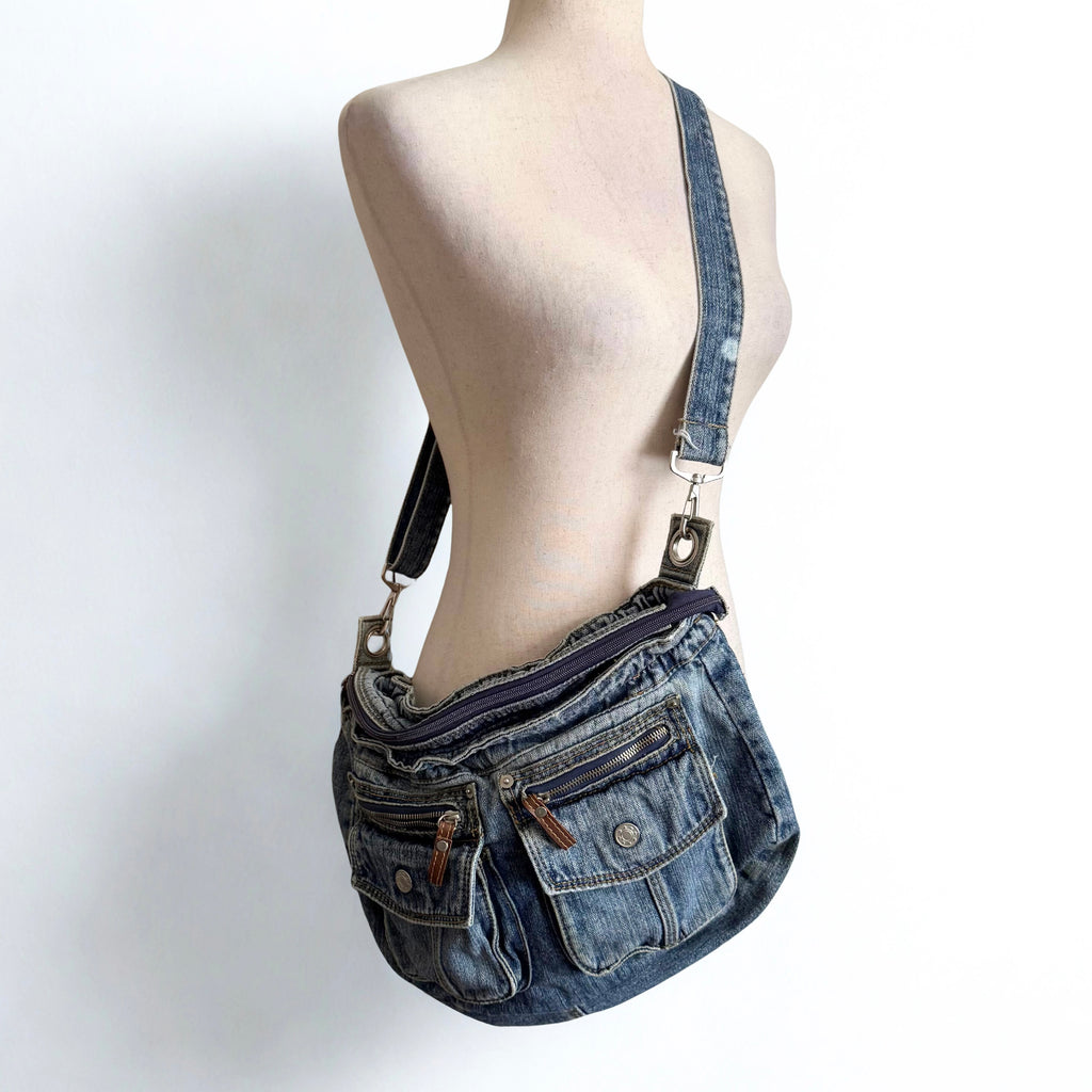 Worn In Slouchy Denim Messenger Bag