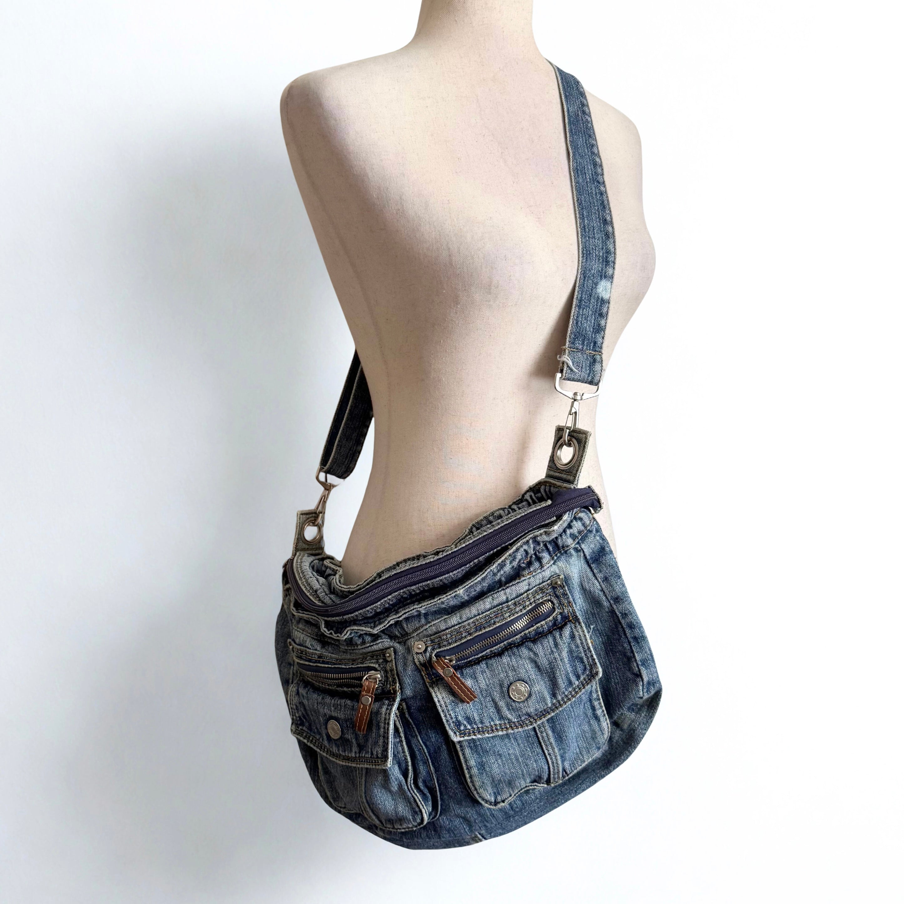 Worn In Slouchy Denim Messenger Bag