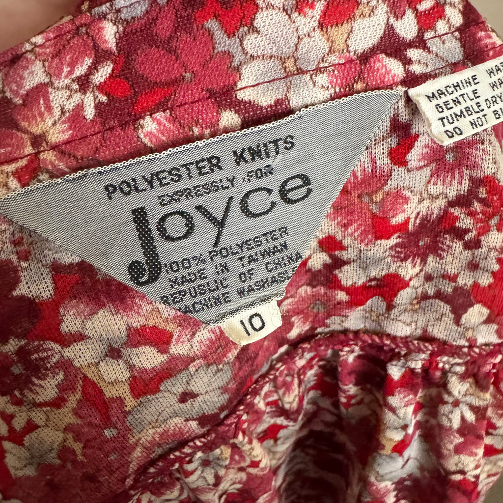 70’s Red Floral Button Up Shirt