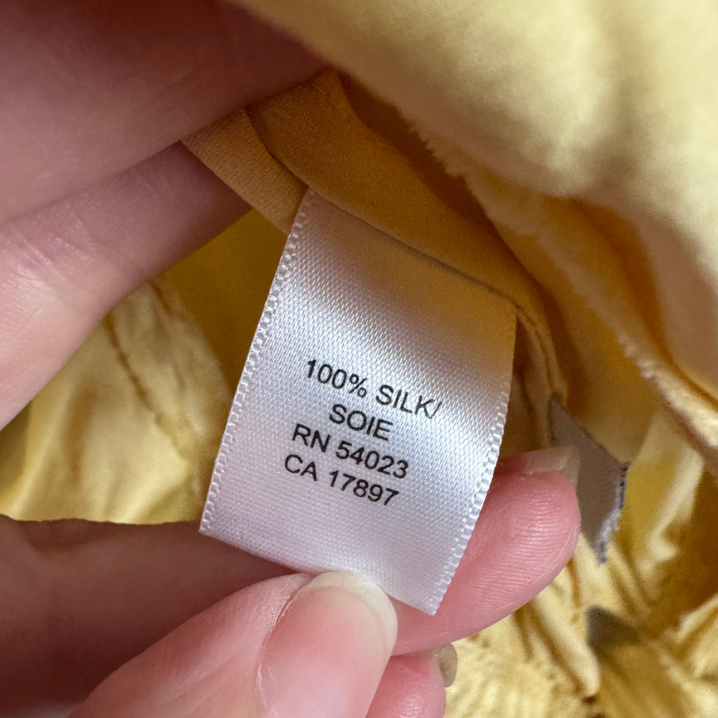 Silk Butter Yellow Ruffle Tank Top