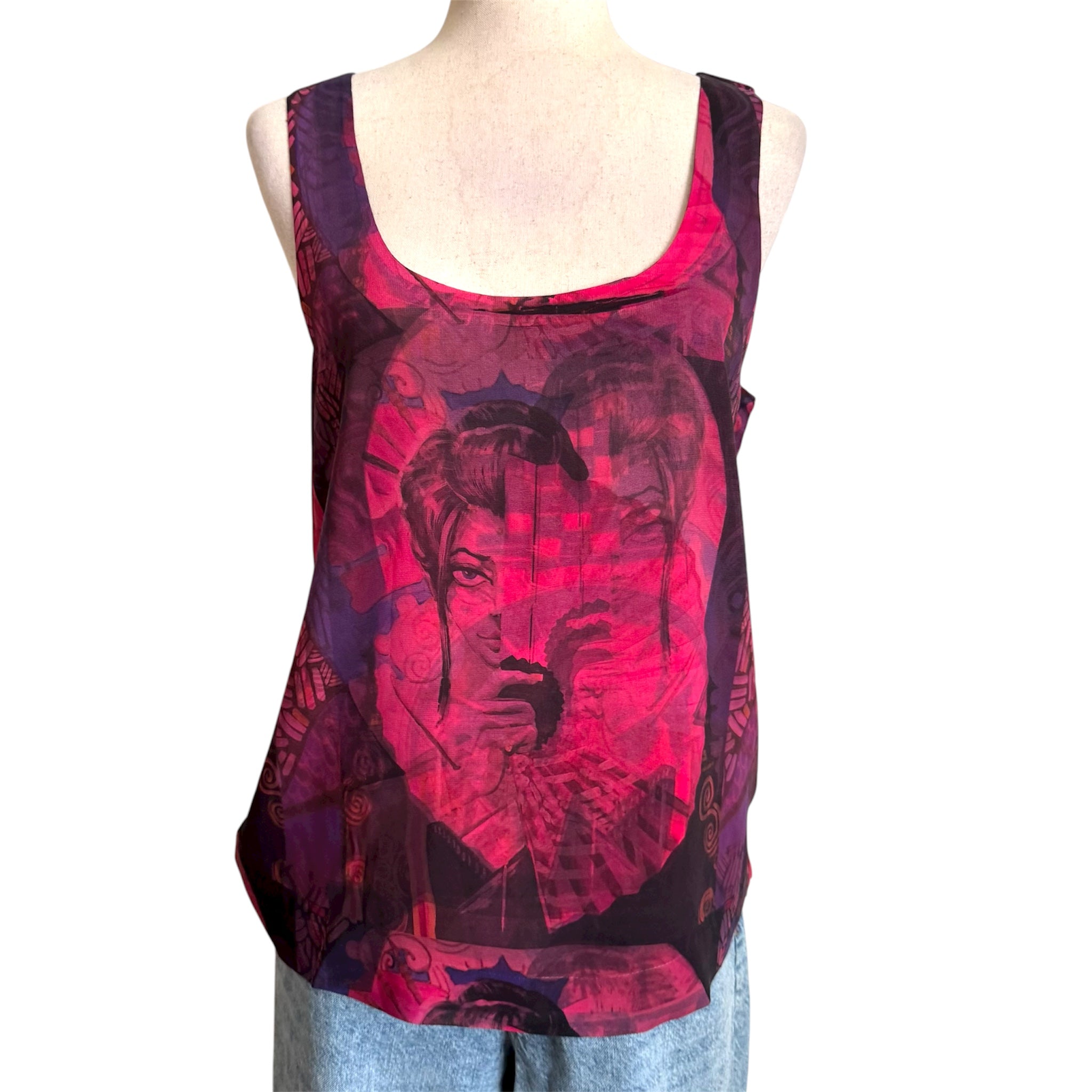 Reversible Woman Skull Graphic Tank Top