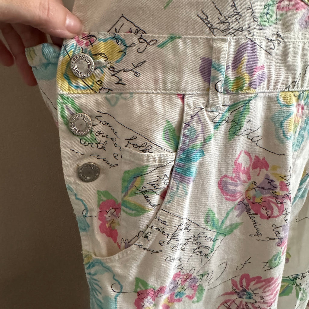 90s Floral Overall Shorts