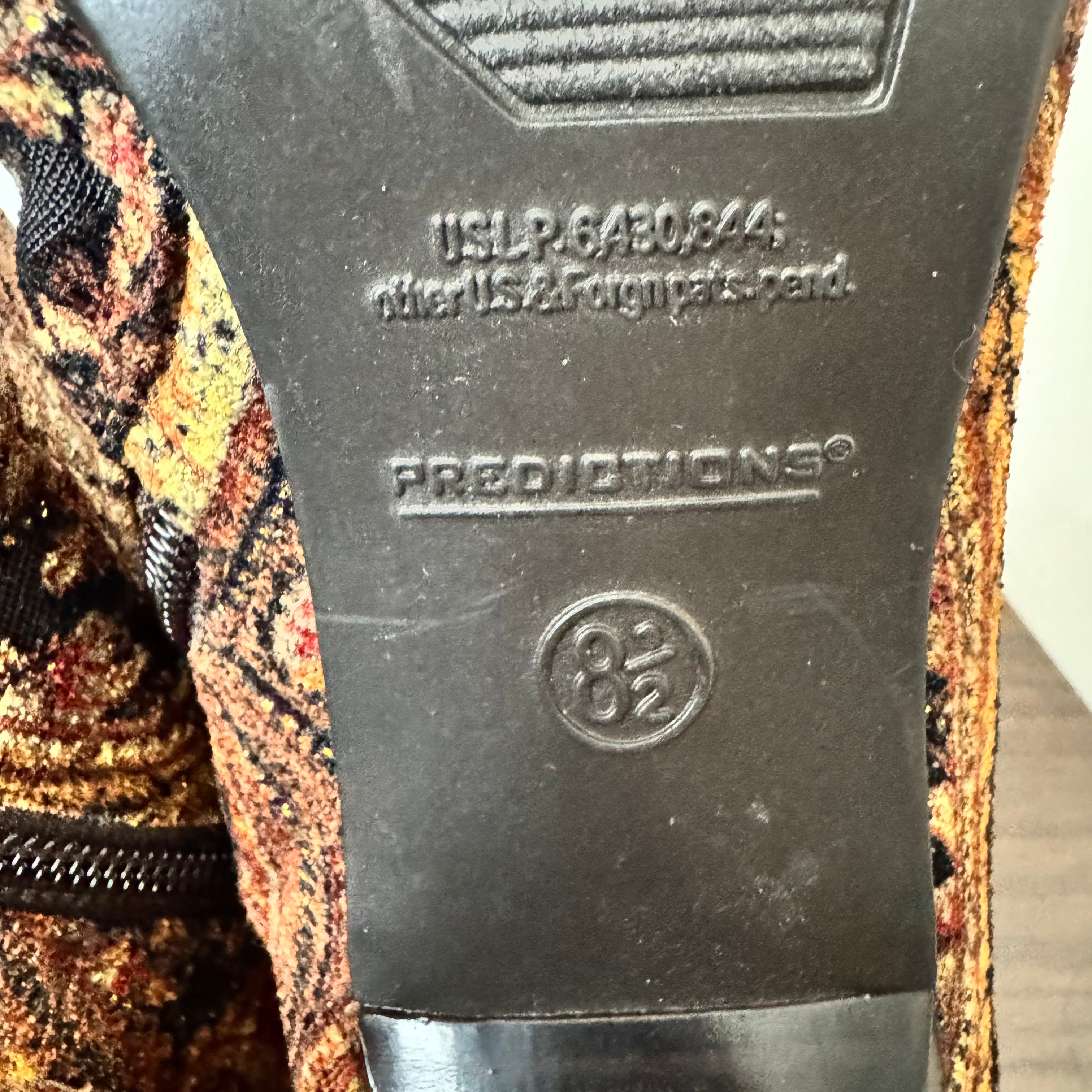 Predictions Brown Paisley Pointed Toe Mid Calf Boots